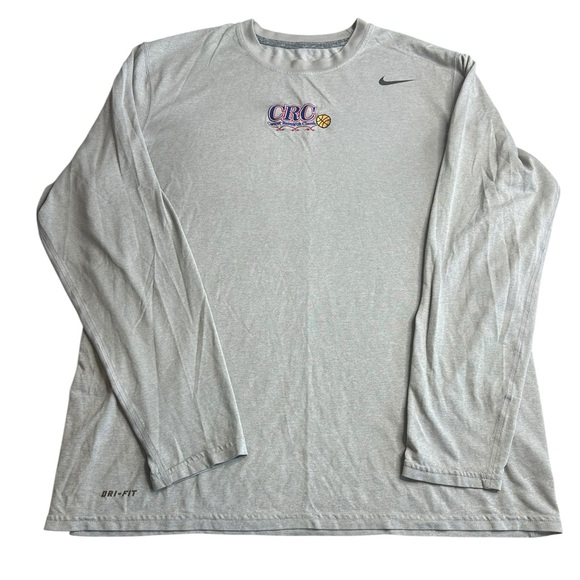 Nike Dri-Fit CRC Cancer Research Classic Basketball Long Sleeve Tee Gray Large - Picture 1 of 5